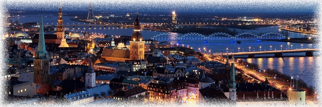 Latvia-Riga-by-night